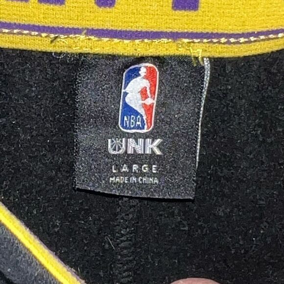 NBA Los Angeles Lakers Black Jogger/Sweat Pants Men’s Size Large Pockets Cuffed - Picture 4 of 8